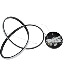 GloboStar® DEXTER 61049 Κρεμαστό Φωτιστικό Οροφής Design LED CCT 72W 8064lm 300° AC 220-240V – Εναλλαγή Φωτισμού μέσω Τηλεχειριστηρίου All In One Ψυχρό 6000k+Φυσικό 4500k+Θερμό 2700k Dimmable Φ56cm – Μαύρο – 3 Years Warranty