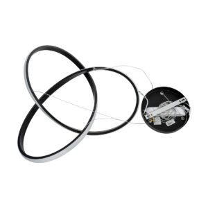 GloboStar® DEXTER 61049 Κρεμαστό Φωτιστικό Οροφής Design LED CCT 72W 8064lm 300° AC 220-240V – Εναλλαγή Φωτισμού μέσω Τηλεχειριστηρίου All In One Ψυχρό 6000k+Φυσικό 4500k+Θερμό 2700k Dimmable Φ56cm – Μαύρο – 3 Years Warranty