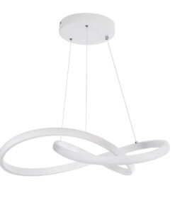 GloboStar® DEXTER 61050 Κρεμαστό Φωτιστικό Οροφής Design LED CCT 72W 8064lm 300° AC 220-240V – Εναλλαγή Φωτισμού μέσω Τηλεχειριστηρίου All In One Ψυχρό 6000k+Φυσικό 4500k+Θερμό 2700k Dimmable Φ56cm – Λευκό – 3 Years Warranty