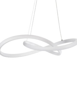 GloboStar® DEXTER 61050 Κρεμαστό Φωτιστικό Οροφής Design LED CCT 72W 8064lm 300° AC 220-240V – Εναλλαγή Φωτισμού μέσω Τηλεχειριστηρίου All In One Ψυχρό 6000k+Φυσικό 4500k+Θερμό 2700k Dimmable Φ56cm – Λευκό – 3 Years Warranty