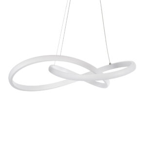 GloboStar® DEXTER 61050 Κρεμαστό Φωτιστικό Οροφής Design LED CCT 72W 8064lm 300° AC 220-240V – Εναλλαγή Φωτισμού μέσω Τηλεχειριστηρίου All In One Ψυχρό 6000k+Φυσικό 4500k+Θερμό 2700k Dimmable Φ56cm – Λευκό – 3 Years Warranty