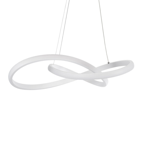 GloboStar® DEXTER 61050 Κρεμαστό Φωτιστικό Οροφής Design LED CCT 72W 8064lm 300° AC 220-240V – Εναλλαγή Φωτισμού μέσω Τηλεχειριστηρίου All In One Ψυχρό 6000k+Φυσικό 4500k+Θερμό 2700k Dimmable Φ56cm – Λευκό – 3 Years Warranty