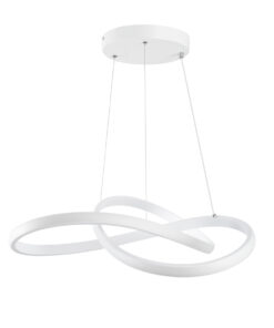 GloboStar® DEXTER 61050 Κρεμαστό Φωτιστικό Οροφής Design LED CCT 72W 8064lm 300° AC 220-240V – Εναλλαγή Φωτισμού μέσω Τηλεχειριστηρίου All In One Ψυχρό 6000k+Φυσικό 4500k+Θερμό 2700k Dimmable Φ56cm – Λευκό – 3 Years Warranty