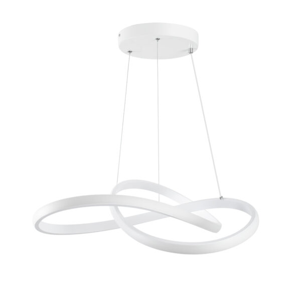 GloboStar® DEXTER 61050 Κρεμαστό Φωτιστικό Οροφής Design LED CCT 72W 8064lm 300° AC 220-240V – Εναλλαγή Φωτισμού μέσω Τηλεχειριστηρίου All In One Ψυχρό 6000k+Φυσικό 4500k+Θερμό 2700k Dimmable Φ56cm – Λευκό – 3 Years Warranty