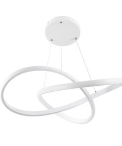 GloboStar® DEXTER 61050 Κρεμαστό Φωτιστικό Οροφής Design LED CCT 72W 8064lm 300° AC 220-240V – Εναλλαγή Φωτισμού μέσω Τηλεχειριστηρίου All In One Ψυχρό 6000k+Φυσικό 4500k+Θερμό 2700k Dimmable Φ56cm – Λευκό – 3 Years Warranty