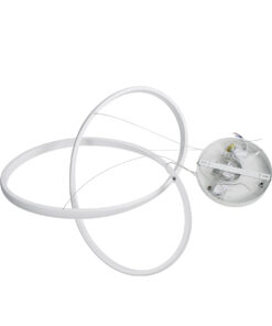 GloboStar® DEXTER 61050 Κρεμαστό Φωτιστικό Οροφής Design LED CCT 72W 8064lm 300° AC 220-240V – Εναλλαγή Φωτισμού μέσω Τηλεχειριστηρίου All In One Ψυχρό 6000k+Φυσικό 4500k+Θερμό 2700k Dimmable Φ56cm – Λευκό – 3 Years Warranty