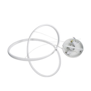 GloboStar® DEXTER 61050 Κρεμαστό Φωτιστικό Οροφής Design LED CCT 72W 8064lm 300° AC 220-240V – Εναλλαγή Φωτισμού μέσω Τηλεχειριστηρίου All In One Ψυχρό 6000k+Φυσικό 4500k+Θερμό 2700k Dimmable Φ56cm – Λευκό – 3 Years Warranty