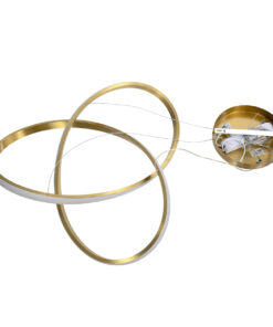 GloboStar® DEXTER 61051 Κρεμαστό Φωτιστικό Οροφής Design LED CCT 72W 8064lm 300° AC 220-240V – Εναλλαγή Φωτισμού μέσω Τηλεχειριστηρίου All In One Ψυχρό 6000k+Φυσικό 4500k+Θερμό 2700k Dimmable Φ56cm – Χρυσό Βούρτσας – 3 Years Warranty