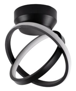 GloboStar® AMELIA 61052 Φωτιστικό Οροφής Design LED CCT 20W 2400lm 300° AC 220-240V – Εναλλαγή Φωτισμού μέσω Διακόπτη On/Off All In One Ψυχρό 6000k+Φυσικό 4500k+Θερμό 2700k Μ24.5 x Π16 x Υ25cm – Μαύρο