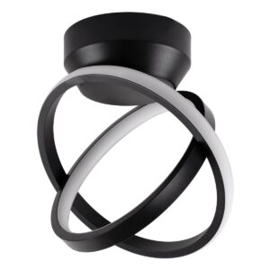 GloboStar® AMELIA 61052 Φωτιστικό Οροφής Design LED CCT 20W 2400lm 300° AC 220-240V – Εναλλαγή Φωτισμού μέσω Διακόπτη On/Off All In One Ψυχρό 6000k+Φυσικό 4500k+Θερμό 2700k Μ24.5 x Π16 x Υ25cm – Μαύρο