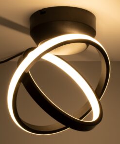 GloboStar® AMELIA 61052 Φωτιστικό Οροφής Design LED CCT 20W 2400lm 300° AC 220-240V – Εναλλαγή Φωτισμού μέσω Διακόπτη On/Off All In One Ψυχρό 6000k+Φυσικό 4500k+Θερμό 2700k Μ24.5 x Π16 x Υ25cm – Μαύρο