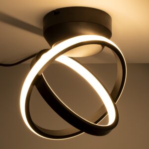 GloboStar® AMELIA 61052 Φωτιστικό Οροφής Design LED CCT 20W 2400lm 300° AC 220-240V – Εναλλαγή Φωτισμού μέσω Διακόπτη On/Off All In One Ψυχρό 6000k+Φυσικό 4500k+Θερμό 2700k Μ24.5 x Π16 x Υ25cm – Μαύρο