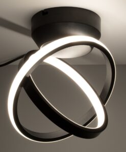 GloboStar® AMELIA 61052 Φωτιστικό Οροφής Design LED CCT 20W 2400lm 300° AC 220-240V – Εναλλαγή Φωτισμού μέσω Διακόπτη On/Off All In One Ψυχρό 6000k+Φυσικό 4500k+Θερμό 2700k Μ24.5 x Π16 x Υ25cm – Μαύρο