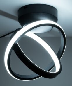 GloboStar® AMELIA 61052 Φωτιστικό Οροφής Design LED CCT 20W 2400lm 300° AC 220-240V – Εναλλαγή Φωτισμού μέσω Διακόπτη On/Off All In One Ψυχρό 6000k+Φυσικό 4500k+Θερμό 2700k Μ24.5 x Π16 x Υ25cm – Μαύρο