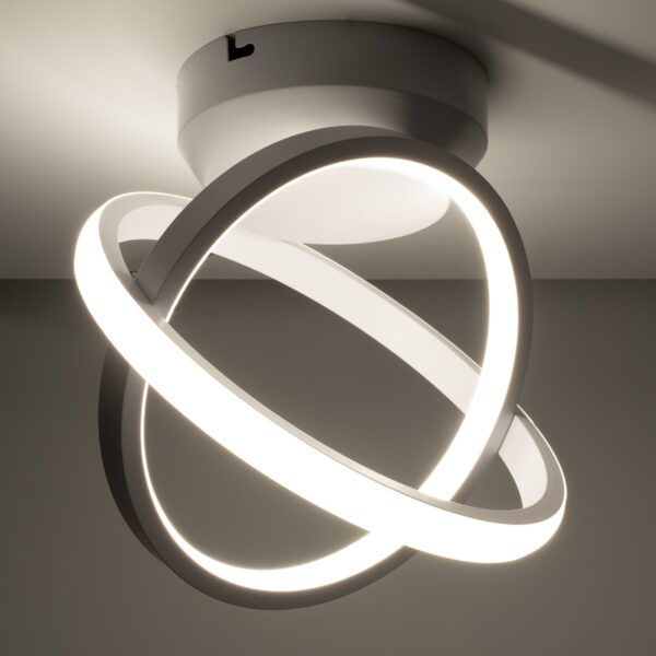 GloboStar® AMELIA 61053 Φωτιστικό Οροφής Design LED CCT 20W 2400lm 300° AC 220-240V – Εναλλαγή Φωτισμού μέσω Διακόπτη On/Off All In One Ψυχρό 6000k+Φυσικό 4500k+Θερμό 2700k Μ24.5 x Π16 x Υ25cm – Λευκό