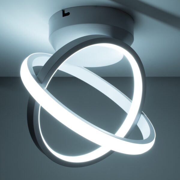 GloboStar® AMELIA 61053 Φωτιστικό Οροφής Design LED CCT 20W 2400lm 300° AC 220-240V – Εναλλαγή Φωτισμού μέσω Διακόπτη On/Off All In One Ψυχρό 6000k+Φυσικό 4500k+Θερμό 2700k Μ24.5 x Π16 x Υ25cm – Λευκό