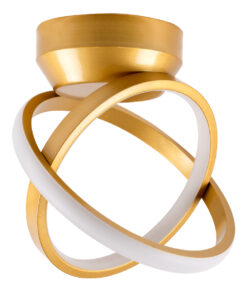 GloboStar® AMELIA 61054 Φωτιστικό Οροφής Design LED CCT 20W 2400lm 300° AC 220-240V – Εναλλαγή Φωτισμού μέσω Διακόπτη On/Off All In One Ψυχρό 6000k+Φυσικό 4500k+Θερμό 2700k Μ24.5 x Π16 x Υ25cm – Χρυσό Βούρτσας