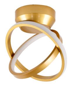 GloboStar® AMELIA 61054 Φωτιστικό Οροφής Design LED CCT 20W 2400lm 300° AC 220-240V – Εναλλαγή Φωτισμού μέσω Διακόπτη On/Off All In One Ψυχρό 6000k+Φυσικό 4500k+Θερμό 2700k Μ24.5 x Π16 x Υ25cm – Χρυσό Βούρτσας