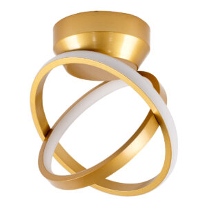 GloboStar® AMELIA 61054 Φωτιστικό Οροφής Design LED CCT 20W 2400lm 300° AC 220-240V – Εναλλαγή Φωτισμού μέσω Διακόπτη On/Off All In One Ψυχρό 6000k+Φυσικό 4500k+Θερμό 2700k Μ24.5 x Π16 x Υ25cm – Χρυσό Βούρτσας