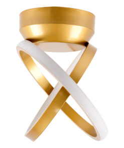 GloboStar® AMELIA 61054 Φωτιστικό Οροφής Design LED CCT 20W 2400lm 300° AC 220-240V – Εναλλαγή Φωτισμού μέσω Διακόπτη On/Off All In One Ψυχρό 6000k+Φυσικό 4500k+Θερμό 2700k Μ24.5 x Π16 x Υ25cm – Χρυσό Βούρτσας