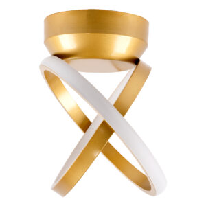 GloboStar® AMELIA 61054 Φωτιστικό Οροφής Design LED CCT 20W 2400lm 300° AC 220-240V – Εναλλαγή Φωτισμού μέσω Διακόπτη On/Off All In One Ψυχρό 6000k+Φυσικό 4500k+Θερμό 2700k Μ24.5 x Π16 x Υ25cm – Χρυσό Βούρτσας