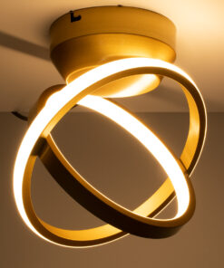 GloboStar® AMELIA 61054 Φωτιστικό Οροφής Design LED CCT 20W 2400lm 300° AC 220-240V – Εναλλαγή Φωτισμού μέσω Διακόπτη On/Off All In One Ψυχρό 6000k+Φυσικό 4500k+Θερμό 2700k Μ24.5 x Π16 x Υ25cm – Χρυσό Βούρτσας