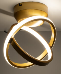 GloboStar® AMELIA 61054 Φωτιστικό Οροφής Design LED CCT 20W 2400lm 300° AC 220-240V – Εναλλαγή Φωτισμού μέσω Διακόπτη On/Off All In One Ψυχρό 6000k+Φυσικό 4500k+Θερμό 2700k Μ24.5 x Π16 x Υ25cm – Χρυσό Βούρτσας