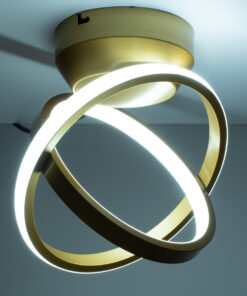 GloboStar® AMELIA 61054 Φωτιστικό Οροφής Design LED CCT 20W 2400lm 300° AC 220-240V – Εναλλαγή Φωτισμού μέσω Διακόπτη On/Off All In One Ψυχρό 6000k+Φυσικό 4500k+Θερμό 2700k Μ24.5 x Π16 x Υ25cm – Χρυσό Βούρτσας