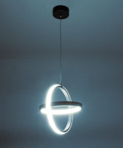 GloboStar® ALICE 61055 Κρεμαστό Φωτιστικό Οροφής Design LED CCT 20W 2400lm 300° AC 220-240V – Εναλλαγή Φωτισμού μέσω Διακόπτη On/Off All In One Ψυχρό 6000k+Φυσικό 4500k+Θερμό 2700k Μ25 x Π22 x Υ25cm – Μαύρο