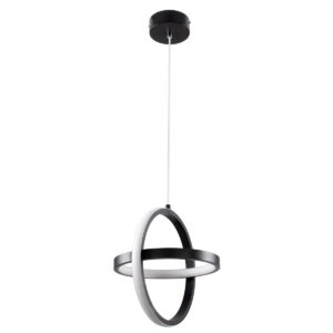 GloboStar® ALICE 61055 Κρεμαστό Φωτιστικό Οροφής Design LED CCT 20W 2400lm 300° AC 220-240V – Εναλλαγή Φωτισμού μέσω Διακόπτη On/Off All In One Ψυχρό 6000k+Φυσικό 4500k+Θερμό 2700k Μ25 x Π22 x Υ25cm – Μαύρο