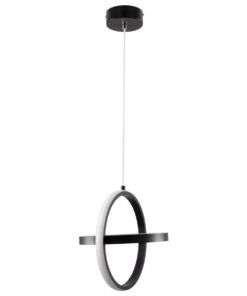 GloboStar® ALICE 61055 Κρεμαστό Φωτιστικό Οροφής Design LED CCT 20W 2400lm 300° AC 220-240V – Εναλλαγή Φωτισμού μέσω Διακόπτη On/Off All In One Ψυχρό 6000k+Φυσικό 4500k+Θερμό 2700k Μ25 x Π22 x Υ25cm – Μαύρο