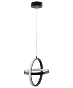 GloboStar® ALICE 61055 Κρεμαστό Φωτιστικό Οροφής Design LED CCT 20W 2400lm 300° AC 220-240V – Εναλλαγή Φωτισμού μέσω Διακόπτη On/Off All In One Ψυχρό 6000k+Φυσικό 4500k+Θερμό 2700k Μ25 x Π22 x Υ25cm – Μαύρο