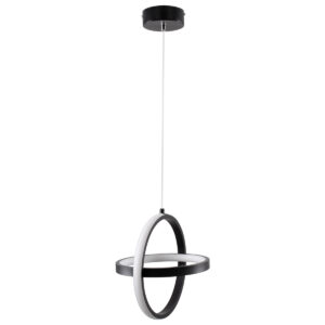 GloboStar® ALICE 61055 Κρεμαστό Φωτιστικό Οροφής Design LED CCT 20W 2400lm 300° AC 220-240V – Εναλλαγή Φωτισμού μέσω Διακόπτη On/Off All In One Ψυχρό 6000k+Φυσικό 4500k+Θερμό 2700k Μ25 x Π22 x Υ25cm – Μαύρο