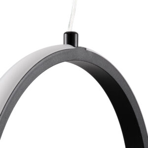 GloboStar® ALICE 61055 Κρεμαστό Φωτιστικό Οροφής Design LED CCT 20W 2400lm 300° AC 220-240V – Εναλλαγή Φωτισμού μέσω Διακόπτη On/Off All In One Ψυχρό 6000k+Φυσικό 4500k+Θερμό 2700k Μ25 x Π22 x Υ25cm – Μαύρο