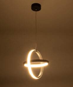 GloboStar® ALICE 61055 Κρεμαστό Φωτιστικό Οροφής Design LED CCT 20W 2400lm 300° AC 220-240V – Εναλλαγή Φωτισμού μέσω Διακόπτη On/Off All In One Ψυχρό 6000k+Φυσικό 4500k+Θερμό 2700k Μ25 x Π22 x Υ25cm – Μαύρο