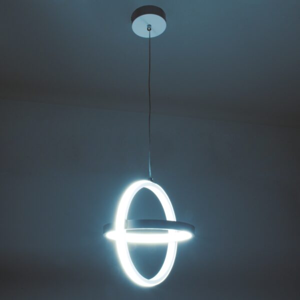 GloboStar® ALICE 61056 Κρεμαστό Φωτιστικό Οροφής Design LED CCT 20W 2400lm 300° AC 220-240V – Εναλλαγή Φωτισμού μέσω Διακόπτη On/Off All In One Ψυχρό 6000k+Φυσικό 4500k+Θερμό 2700k Μ25 x Π22 x Υ25cm – Λευκό