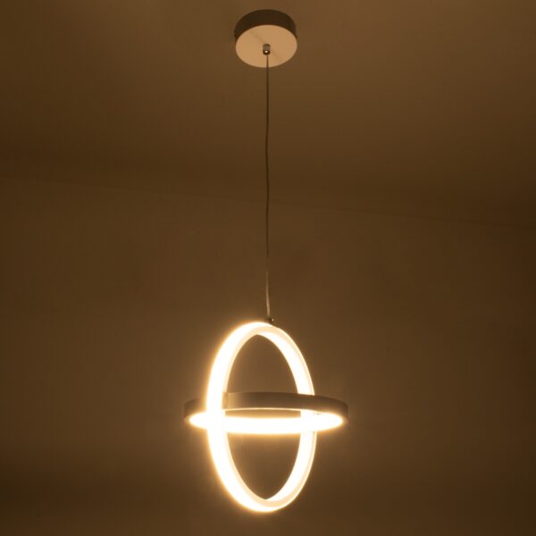 GloboStar® ALICE 61056 Κρεμαστό Φωτιστικό Οροφής Design LED CCT 20W 2400lm 300° AC 220-240V – Εναλλαγή Φωτισμού μέσω Διακόπτη On/Off All In One Ψυχρό 6000k+Φυσικό 4500k+Θερμό 2700k Μ25 x Π22 x Υ25cm – Λευκό