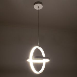 GloboStar® ALICE 61056 Κρεμαστό Φωτιστικό Οροφής Design LED CCT 20W 2400lm 300° AC 220-240V – Εναλλαγή Φωτισμού μέσω Διακόπτη On/Off All In One Ψυχρό 6000k+Φυσικό 4500k+Θερμό 2700k Μ25 x Π22 x Υ25cm – Λευκό