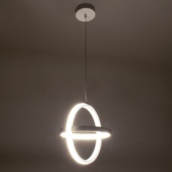 GloboStar® ALICE 61056 Κρεμαστό Φωτιστικό Οροφής Design LED CCT 20W 2400lm 300° AC 220-240V – Εναλλαγή Φωτισμού μέσω Διακόπτη On/Off All In One Ψυχρό 6000k+Φυσικό 4500k+Θερμό 2700k Μ25 x Π22 x Υ25cm – Λευκό