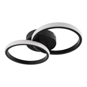 GloboStar® CORA 61058 Φωτιστικό Οροφής Design LED CCT 18W 2160lm 300° AC 220-240V – Εναλλαγή Φωτισμού μέσω Διακόπτη On/Off All In One Ψυχρό 6000k+Φυσικό 4500k+Θερμό 2700k Μ36 x Π20.5 x Υ7cm – Μαύρο