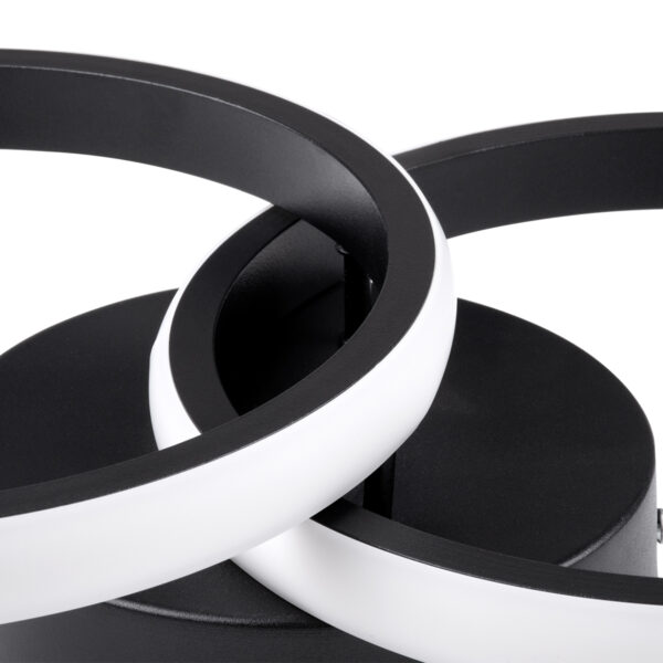 GloboStar® CORA 61058 Φωτιστικό Οροφής Design LED CCT 18W 2160lm 300° AC 220-240V – Εναλλαγή Φωτισμού μέσω Διακόπτη On/Off All In One Ψυχρό 6000k+Φυσικό 4500k+Θερμό 2700k Μ36 x Π20.5 x Υ7cm – Μαύρο
