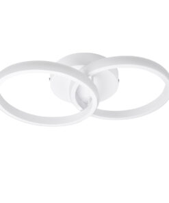 GloboStar® CORA 61059 Φωτιστικό Οροφής Design LED CCT 18W 2160lm 300° AC 220-240V – Εναλλαγή Φωτισμού μέσω Διακόπτη On/Off All In One Ψυχρό 6000k+Φυσικό 4500k+Θερμό 2700k Μ36 x Π20.5 x Υ7cm – Λευκό