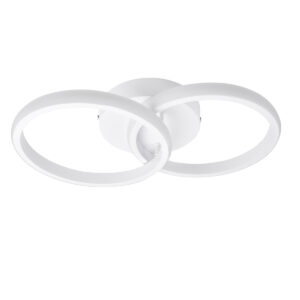 GloboStar® CORA 61059 Φωτιστικό Οροφής Design LED CCT 18W 2160lm 300° AC 220-240V – Εναλλαγή Φωτισμού μέσω Διακόπτη On/Off All In One Ψυχρό 6000k+Φυσικό 4500k+Θερμό 2700k Μ36 x Π20.5 x Υ7cm – Λευκό