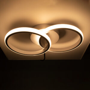 GloboStar® CORA 61059 Φωτιστικό Οροφής Design LED CCT 18W 2160lm 300° AC 220-240V – Εναλλαγή Φωτισμού μέσω Διακόπτη On/Off All In One Ψυχρό 6000k+Φυσικό 4500k+Θερμό 2700k Μ36 x Π20.5 x Υ7cm – Λευκό