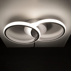 GloboStar® CORA 61059 Φωτιστικό Οροφής Design LED CCT 18W 2160lm 300° AC 220-240V – Εναλλαγή Φωτισμού μέσω Διακόπτη On/Off All In One Ψυχρό 6000k+Φυσικό 4500k+Θερμό 2700k Μ36 x Π20.5 x Υ7cm – Λευκό