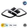 GloboStar® NORA 61061 Φωτιστικό Οροφής Design LED CCT 22W 2640lm 300° AC 220-240V – Εναλλαγή Φωτισμού μέσω Διακόπτη On/Off All In One Ψυχρό 6000k+Φυσικό 4500k+Θερμό 2700k Μ40 x Π24 x Υ7cm – Μαύρο