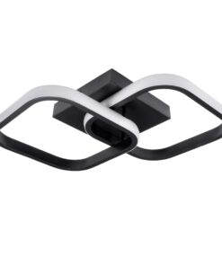 GloboStar® NORA 61061 Φωτιστικό Οροφής Design LED CCT 22W 2640lm 300° AC 220-240V – Εναλλαγή Φωτισμού μέσω Διακόπτη On/Off All In One Ψυχρό 6000k+Φυσικό 4500k+Θερμό 2700k Μ40 x Π24 x Υ7cm – Μαύρο