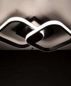 GloboStar® NORA 61061 Φωτιστικό Οροφής Design LED CCT 22W 2640lm 300° AC 220-240V – Εναλλαγή Φωτισμού μέσω Διακόπτη On/Off All In One Ψυχρό 6000k+Φυσικό 4500k+Θερμό 2700k Μ40 x Π24 x Υ7cm – Μαύρο