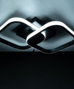 GloboStar® NORA 61061 Φωτιστικό Οροφής Design LED CCT 22W 2640lm 300° AC 220-240V – Εναλλαγή Φωτισμού μέσω Διακόπτη On/Off All In One Ψυχρό 6000k+Φυσικό 4500k+Θερμό 2700k Μ40 x Π24 x Υ7cm – Μαύρο