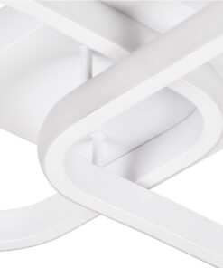 GloboStar® NORA 61062 Φωτιστικό Οροφής Design LED CCT 22W 2640lm 300° AC 220-240V – Εναλλαγή Φωτισμού μέσω Διακόπτη On/Off All In One Ψυχρό 6000k+Φυσικό 4500k+Θερμό 2700k Μ40 x Π24 x Υ7cm – Λευκό